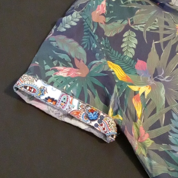 Denim & Flower Small Men's Button Down Shirt Cactus Man Ricky Singh Tropical - Picture 3 of 11